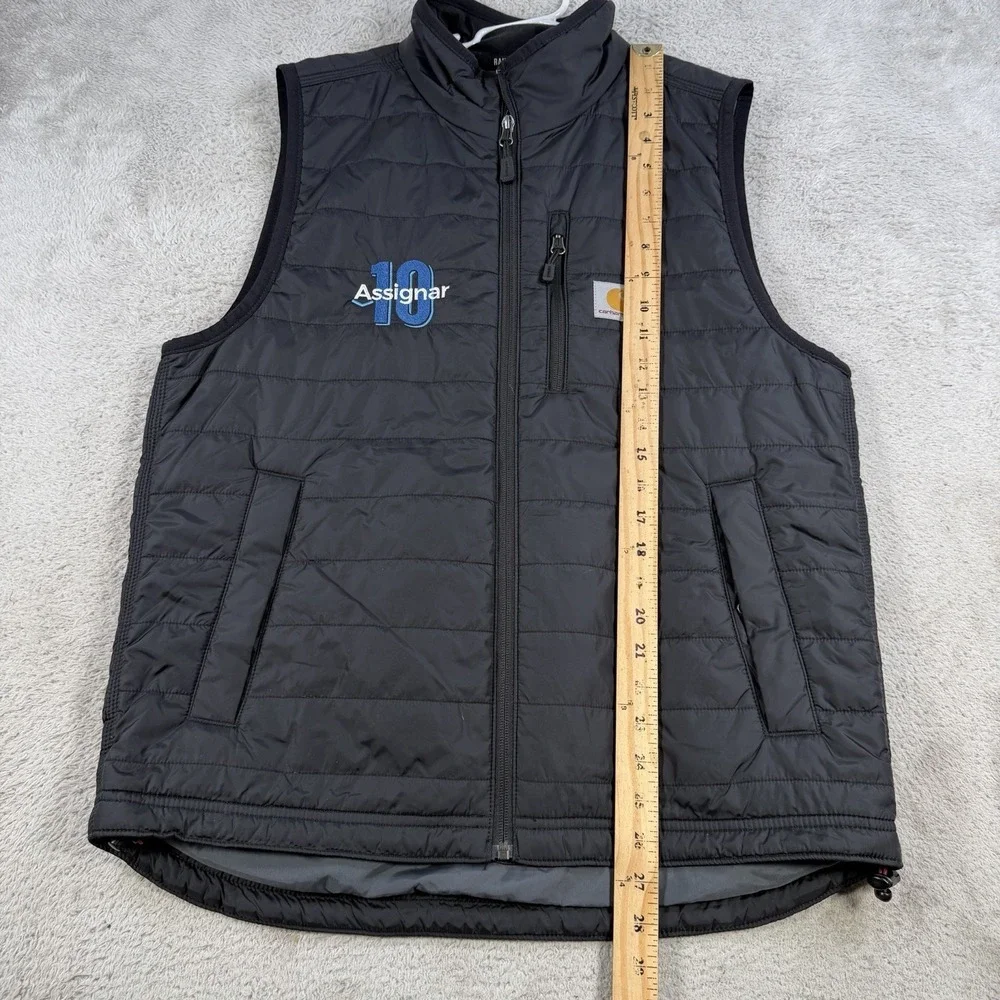 Carhartt Vest Men Medium Black Gilliam Lightweight Rain Defender Relaxed Fit Zip